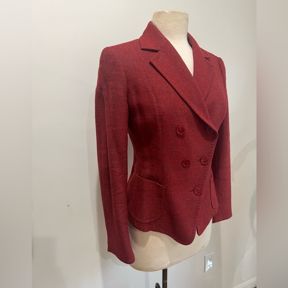 MaxMara Tweed Wool Cashmere Silk Double Breasted Blazer - Picture 3 of 12